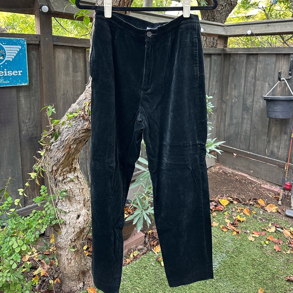 Liz Claiborne Liz Sport Petite Size 10 Black Cotton Velvet Pants